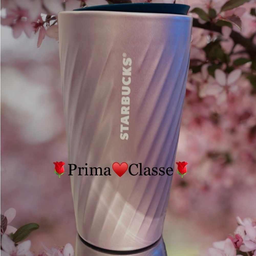 Starbucks Lilac Wavy Ceramic Tumbler Luster Swirl Iridescent Cup 12oz NWT 2023